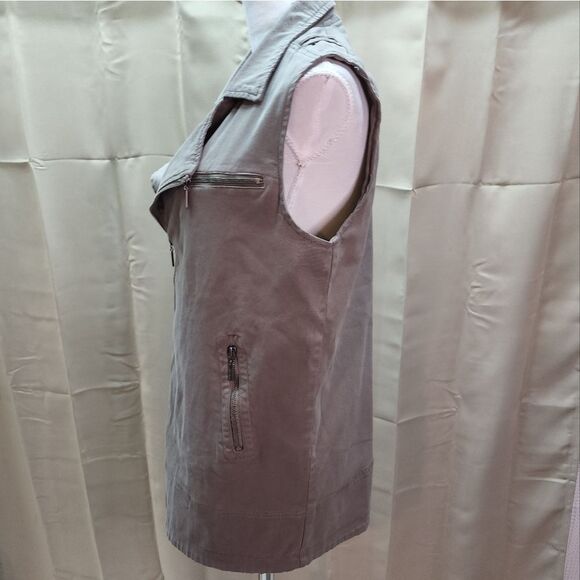 Max Jeans Sleeveless Moto Zippered Vest, New Size Small - Picture 11 of 11